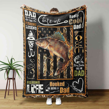 BlueJose Dad The Man The Myth The Fishing Legend Blanket