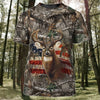 BlueJose USA Flag Deer Hunting All Over Printed 3D Shirts