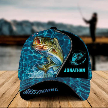 BlueJose Personalized  Fishing Water Blue Cap