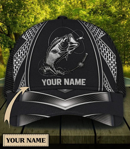 BlueJose Personalized Fishing Black Cap