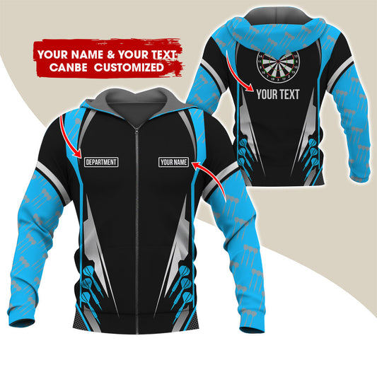 BlueJose Customized Name, Text & Department Darts Premium Hoodie