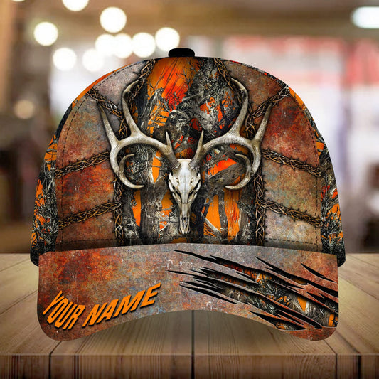 BlueJose Skull Deer Hunting Steel Pattern Personalized Cap