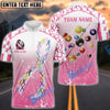 BlueJose Billiards Breast Cancer Awareness Colorful Ribbon Customized Name 3D Shirts