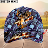 BlueJose Deer Hunting Eternity Cracked Flag Multicolor Personalized Name 3D Cap