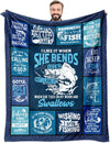 BlueJose Bass Fishing Blue Vintage Blanket