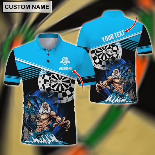 BlueJose Poseidon Darts Personalized Name 3D Shirt (12 Colors)