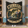 BlueJose Personalized Fishing Club Blanket – Custom Name, Year and Location