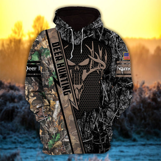 BlueJose Personalized Deer Hunter Hunting Hoodies  Multicolored