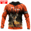 BlueJose Personalized Name Deer Hunting Orange Green Camo 3D Shirts