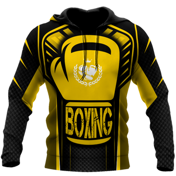 BlueJose Boxing Black & Yellow 3D Hoodie