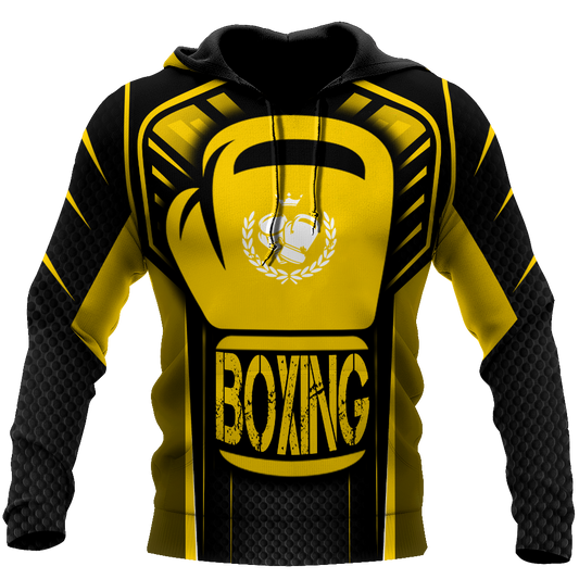 BlueJose Boxing Black & Yellow 3D Hoodie