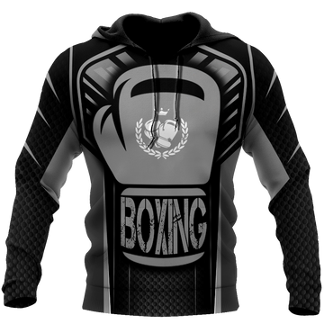 BlueJose Boxing Black & Grey 3D Hoodie