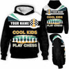 BlueJose Chess Line Cool Kids Custom Name 3D Hoodie