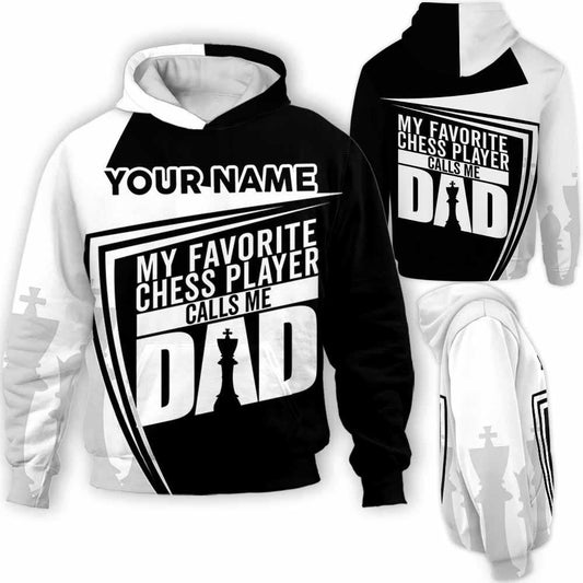 BlueJose Chess Player Call Me Dad Custom Name 3D Hoodie