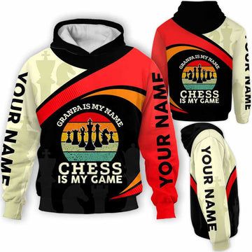 BlueJose Chess Vintage Grandma Chess Is My Game 3D Hoodie