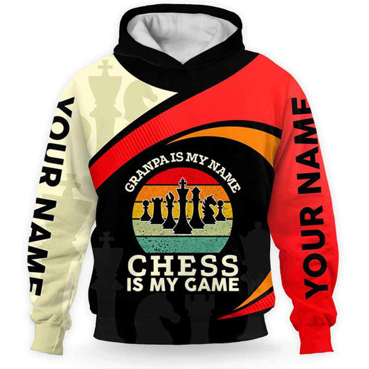 BlueJose Chess Vintage Grandma Chess Is My Game 3D Hoodie