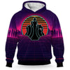 BlueJose Chess Retro Purple City Skyline King 3D Hoodie