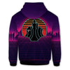 BlueJose Chess Retro Purple City Skyline King 3D Hoodie