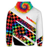 BlueJose Chess Tie Dye Chessboard White 3D Hoodie