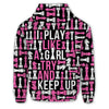 BlueJose Chess Pink Play Like A Girl 3D Hoodie