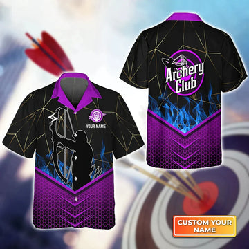 BlueJose Ancher In Purple Background Archery Club 3D Hawaiian Shirt