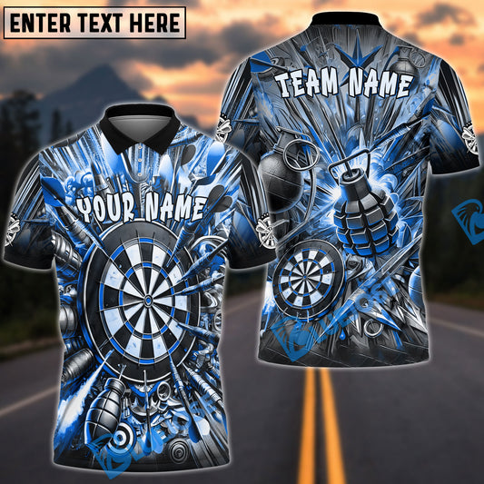 BlueJose Darts Explosion Multicolor Options Personalized Name Shirt (4 Colors)