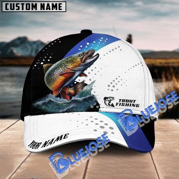 BlueJose Trout Fishing Blue Camo Pattern Personalized Cap