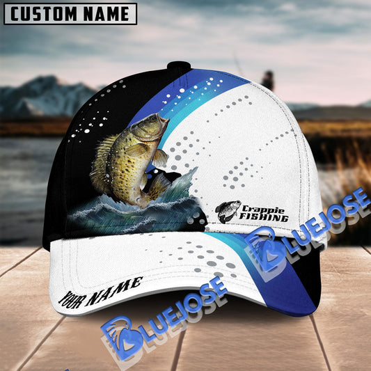 BlueJose Crappie Fishing Blue Camo Pattern Personalized Cap