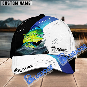 BlueJose Mahimahi Fishing Blue Camo Pattern Personalized Cap