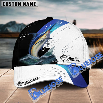 BlueJose Marlin Fishing Blue Camo Pattern Personalized Cap