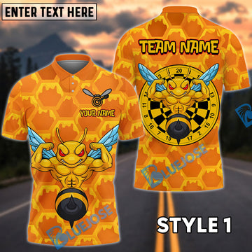 BlueJose Darts Bee Sting Customized Name, Team Name 3D Shirt (4 Colors)