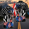 BlueJose Darts American Flag Metallic Arow Patriotic Design Personalized Name Shirt