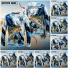 Bluejose Fishing Blue Slash Graphic Design Custom Name & Team Name 3D Shirts (12 Breeds)