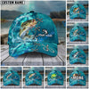 BlueJose Fishing Aqua Camouflage Lace Up Personalized Name Classic 3D Cap (13 Breeds)