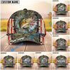 BlueJose Fishing Vintage USA Camo Design Personalized Name Classic 3D Cap (13 Breeds)