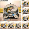 BlueJose Fishing Vintage Lake Scene Personalized Name Classic 3D Cap (13 Breeds)