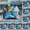 BlueJose Fishing Hook Blue Scale Water Splash Personalized Cap (13 Breeds)