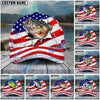 BlueJose Fishing Patriotic Flag Water Splash Personalized Cap (13 Breeds)