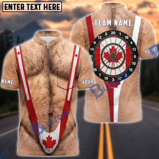 BlueJose Darts Canadian Flag Mankini Dartboard Personalized Name Shirt
