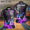 BlueJose Bowling And Pins Volcano Lava Explosion Lightning Customized Name, Team Name 3D Shirt (4 Colors)