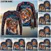 BlueJose Fishing Black Red Camo Monster Fang Bass Fire Wave Design Custom Name & Team Name 3D Shirts (12 Breeds)