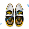 BlueJose Billiards 9 Ball Yellow Lightning White Canvas Loafer Shoes