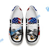 BlueJose Billiards Ball 8 Flame Eagle White Canvas Loafer Shoes