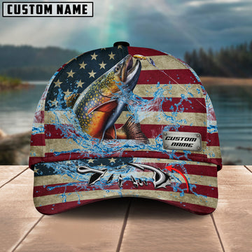 BlueJose Personalized American Trout Water Splash FIshing Classic Cap