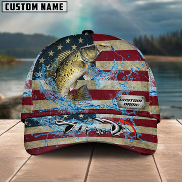 BlueJose Personalized American Crappie Water Splash FIshing Classic Cap