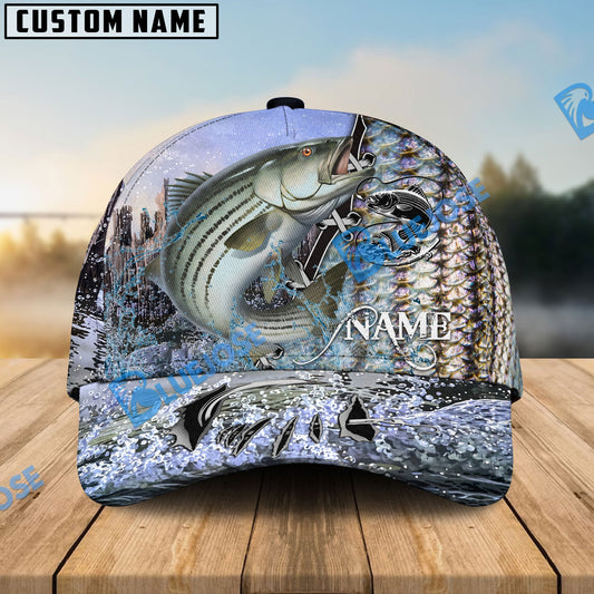 BlueJose Personalized Clear Water Skin Striped Bass Fishing Classic Cap