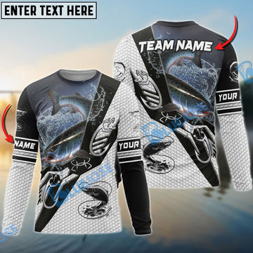 Bluejose Salmon Fishing Target Locked Custom Name & Team Name 3D Shirts