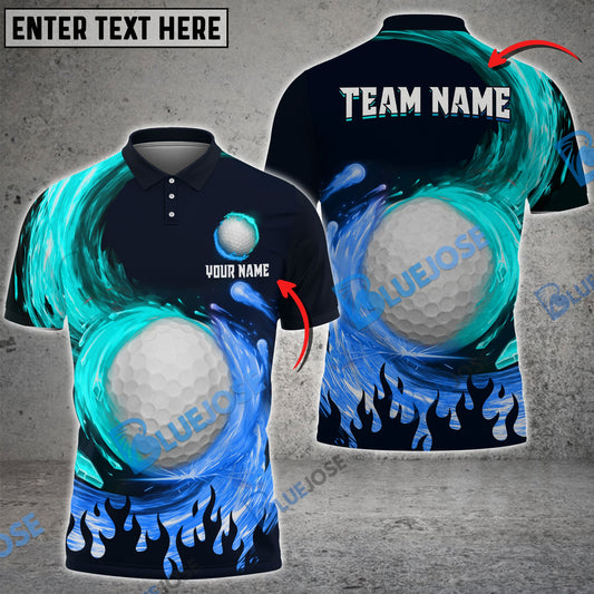 BlueJose Golf Spinning Paint Customized Name, Team Name 3D Shirts (4 Colors)