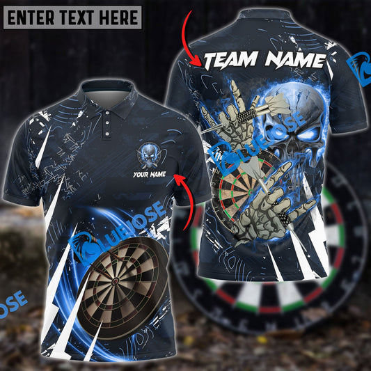 BlueJose Darts Skull Of Punishment Personalized Name, Team Name Shirt (6 Colors)