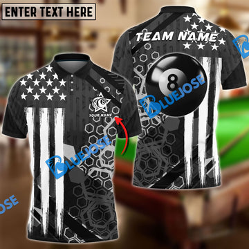 BlueJose Billiards 8 ball & 9 Ball New USA Personalized Name, Team Name Unisex Shirt ( 4 Colors )